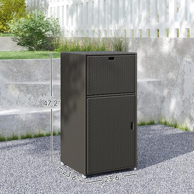 Outsunny Outdoor Towel Rack & Pool Storage Cabinet/Hot Tub Accessory Storage - Image 3