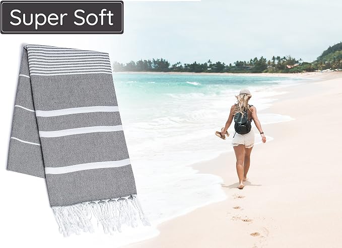 Premium Turkish Beach Towel – 100% Cotton, Quick Dry, Sand Free, Oversized - Image 4