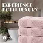 White Classic Pink Bath Towels 27x54 Inch, Cotton Towel Set - Image 7