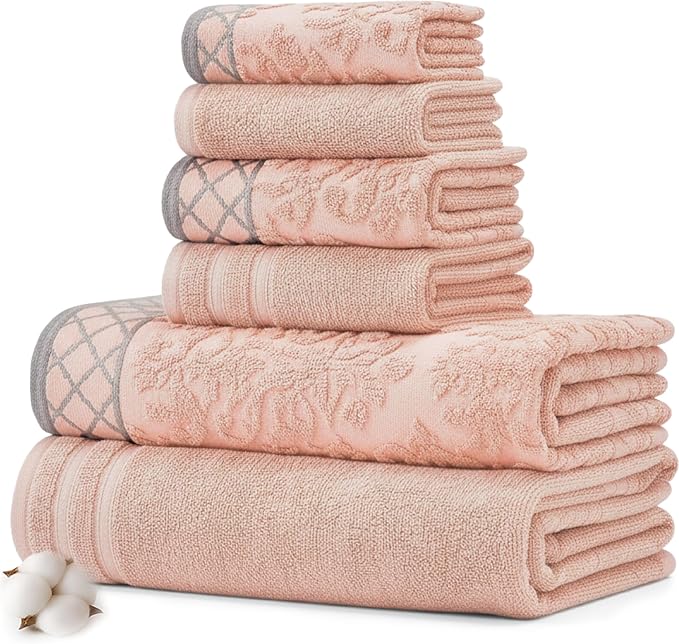 Modern Threads 6 Piece Cotton Bath Towel Set – Ultra Soft 550 GSM Towels – by ModernThreads