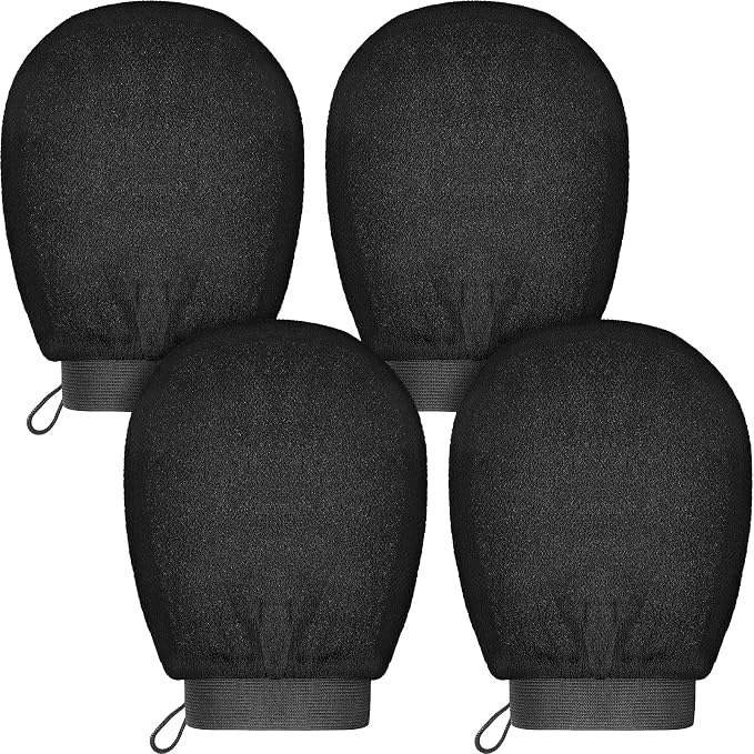 Tatuo 4 Pieces Korean Exfoliating Mitts Deep Exfoliating Gloves Body Scrubber by Tatuo