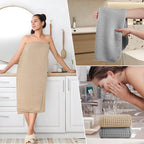 POLYTE 430 GSM Microfiber Quick Dry Lint Free Oversize Bath Towel Set, 6 Piece - Image 5