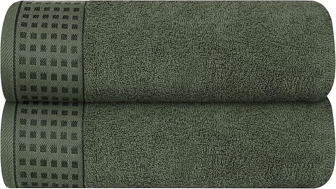 GLAMBURG 100% Cotton 2 Pack Oversized Bath Towel Set 28x55 Inches, Ultra Soft by GLAMBURG