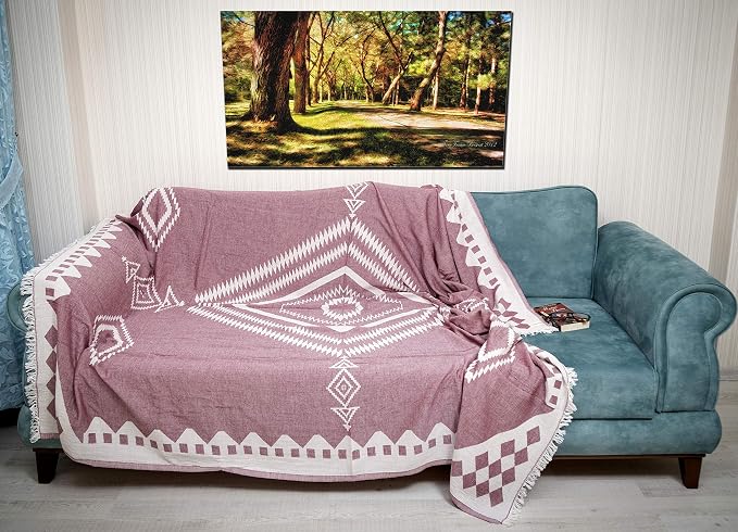 Bersuse 100% Cotton Bahamas XL Throw Blanket Turkish Towel Beach Blanket - Image 3
