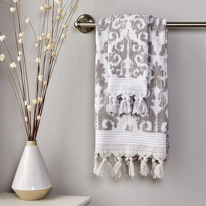 SKL Home Mirage Fringe 100% Turkish Cotton Hand Towel, 16x26 in - Image 6