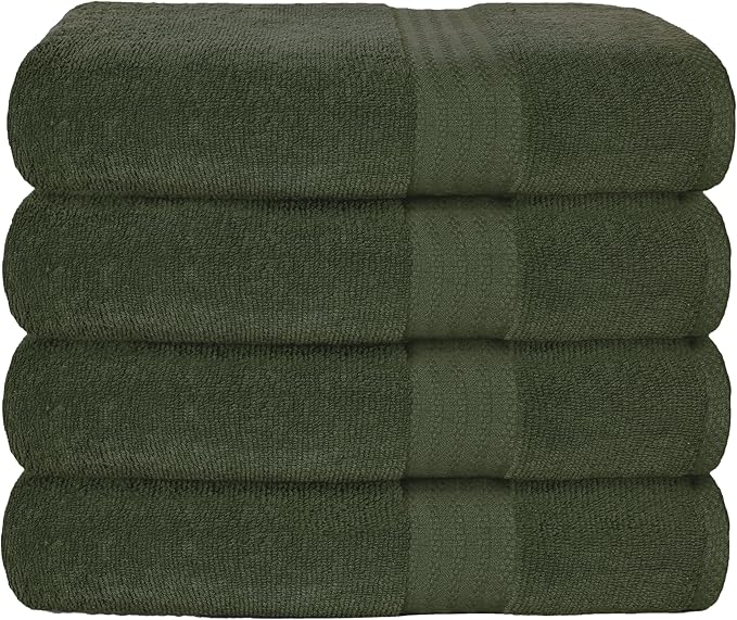 GLAMBURG Premium Cotton 4 Pack Bath Towel Set by GLAMBURG