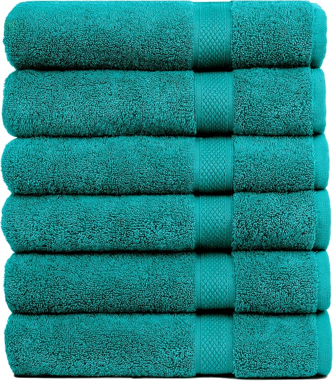 Pleasant Home Bath Towels Set of 6 100% Cotton, 515 GSM | Lightweight, Soft & by PH+Pleasant+Home
