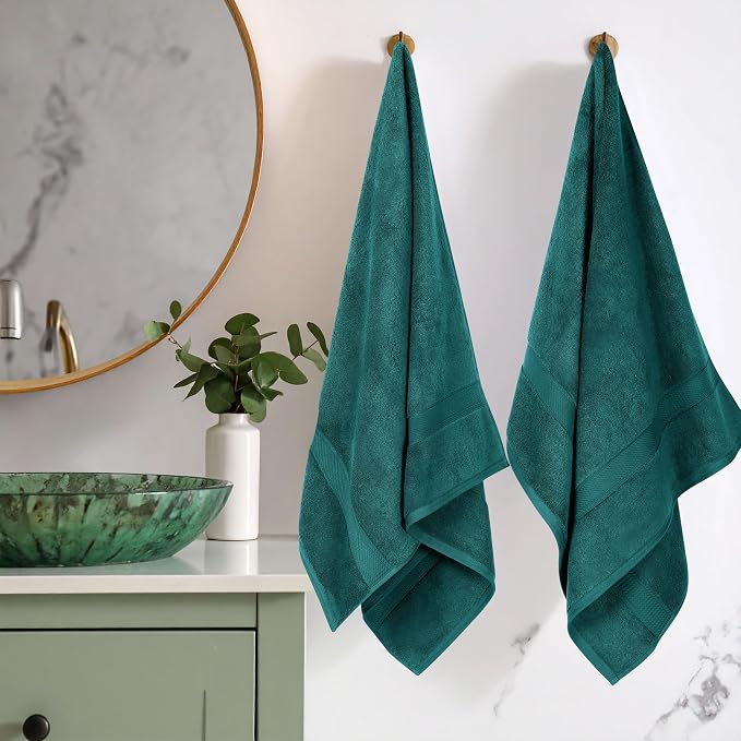 SUPERIOR Egyptian Cotton Pile Bath Towel Set of 2, Ultra Soft Luxury Towels - Image 2