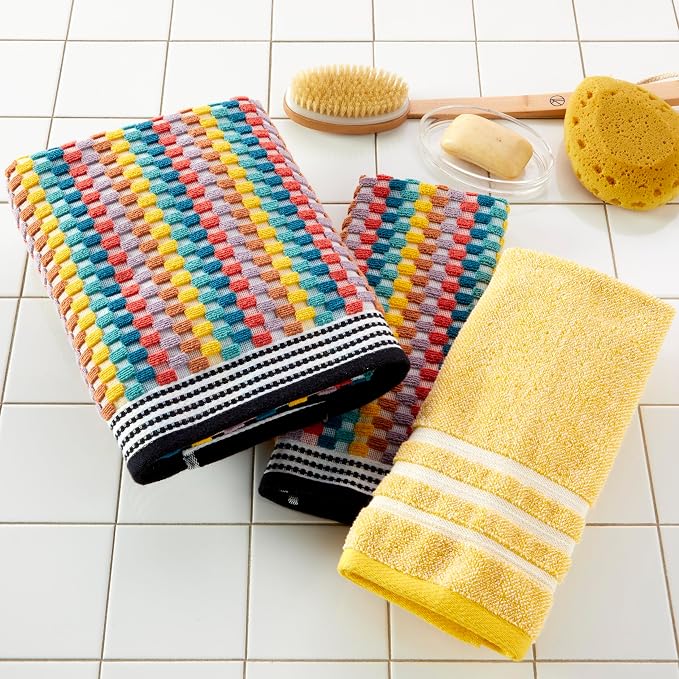 SKL Home Mid-Century Cotton Bath Towel, 450 GSM, Soft & Absorbent Jacquard - Image 5
