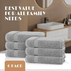 White Classic Wealuxe Light Gray Bath Towels 24x50 Inch, Cotton Towel Set - Image 4