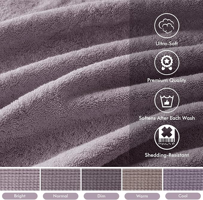 Madison Park 800GSM Bathroom Towel Set of 8 100% Cotton Bath Towel Set - Image 3
