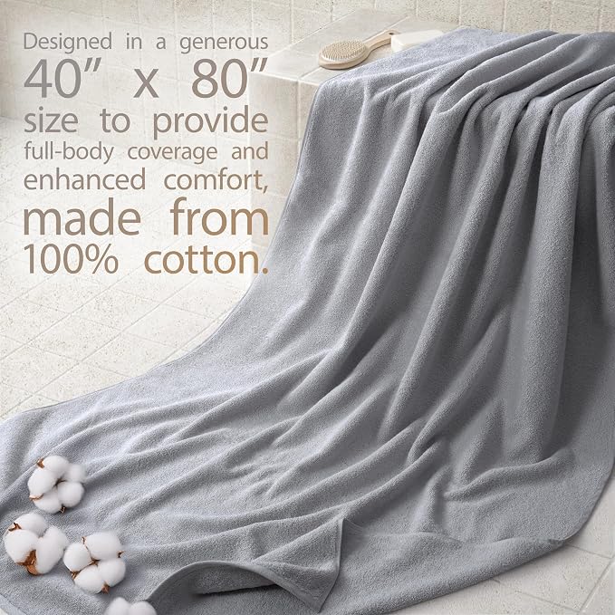 Cotton Paradise 100% Cotton 40x80 Oversized Bath Sheet, Extra Large Turkish - Image 2
