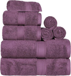 SUPERIOR Egyptian Cotton Pile 8 Piece Towel Set, Includes 2 Bath, 2 Hand - Image 2