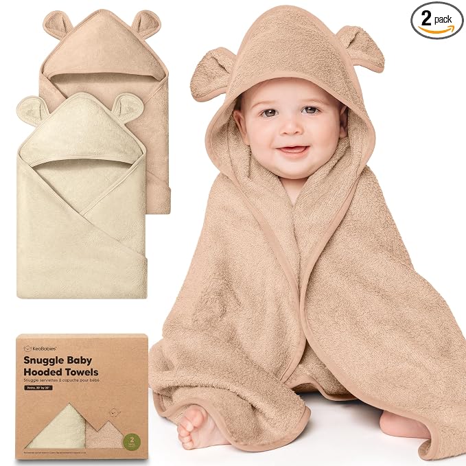 KeaBabies 2-Pack Hooded Baby Towels by KeaBabies