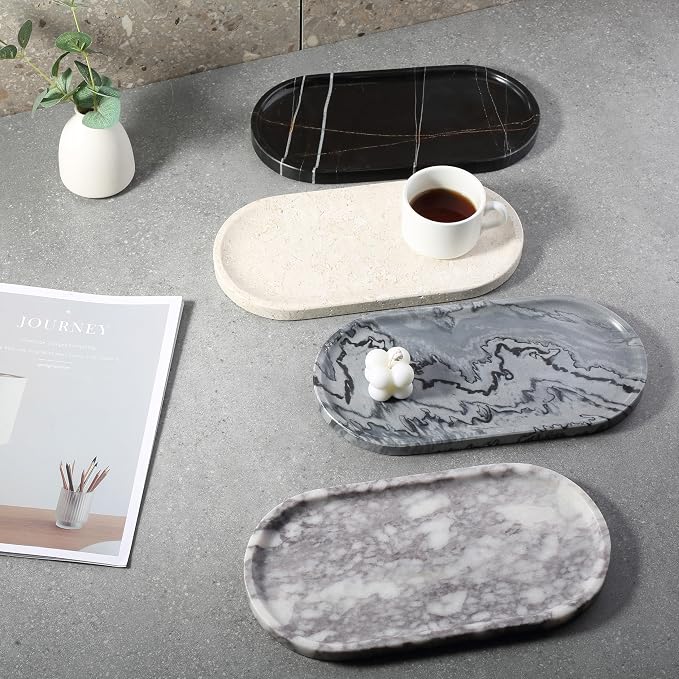 Koville Real Luxurious Marble Vanity Tray, Natural Stone Perfume Trays Jewelry - Image 8