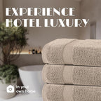 Wealuxe Taupe Bath Towels 27x54 Inch, Cotton Towel Set - Image 7