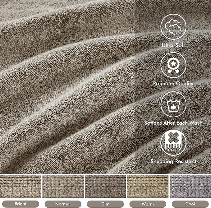 Madison Park 800GSM Bathroom Towel Set of 8 100% Cotton Bath Towel Set - Image 7