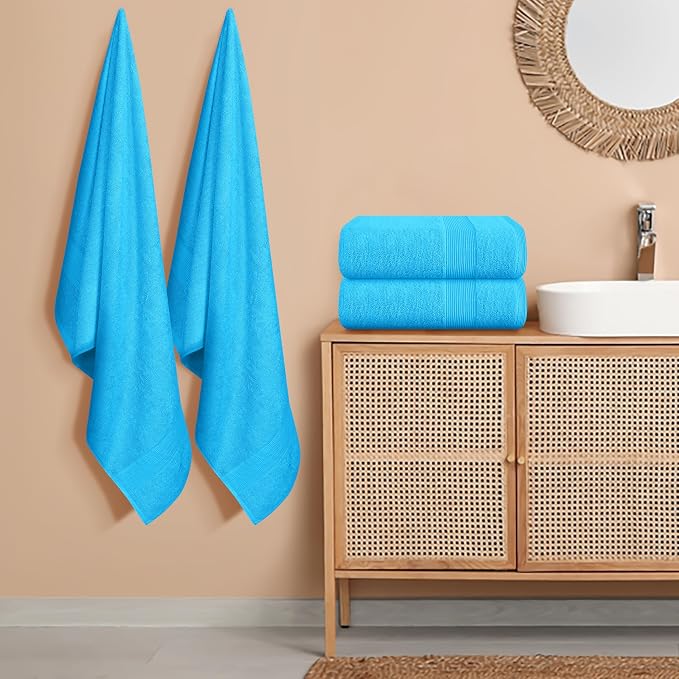 Belizzi Home 4 Pack Bath Towel Set 27x54, 100% Ring Spun Cotton, Ultra Soft - Image 3