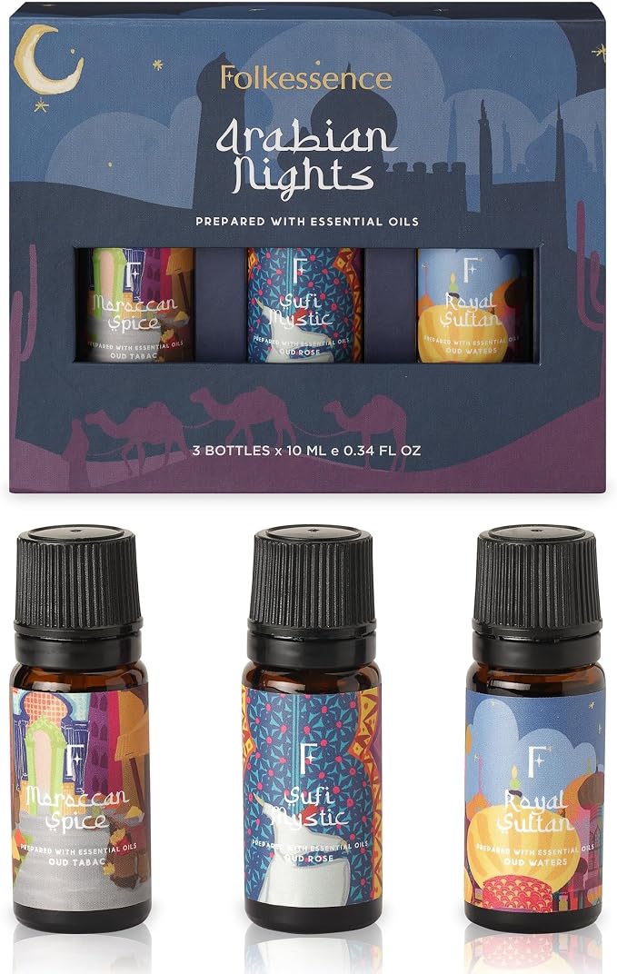 Folkulture Essential Oils Set for Diffuser | Pack of 3 Exotic Aromatherapy Oils by FOLKULTURE