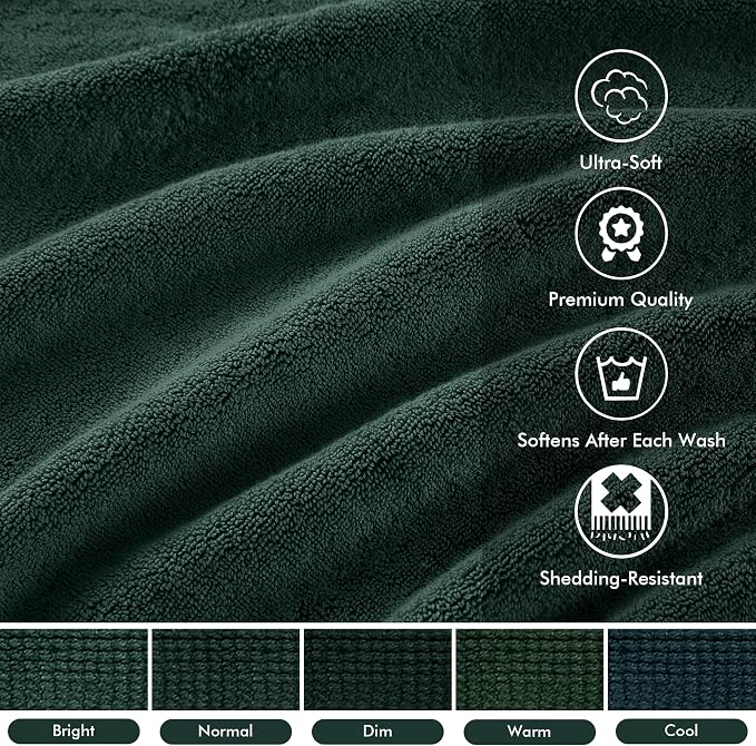 Madison Park 800GSM Bathroom Towel Set of 8 100% Cotton Bath Towel Set - Image 3