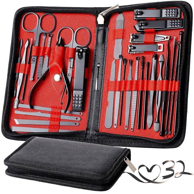 Manicure Set Pedicure Kit Womens Nail Clippers Set 32 in 1 Professional by KV.YSHQLNE