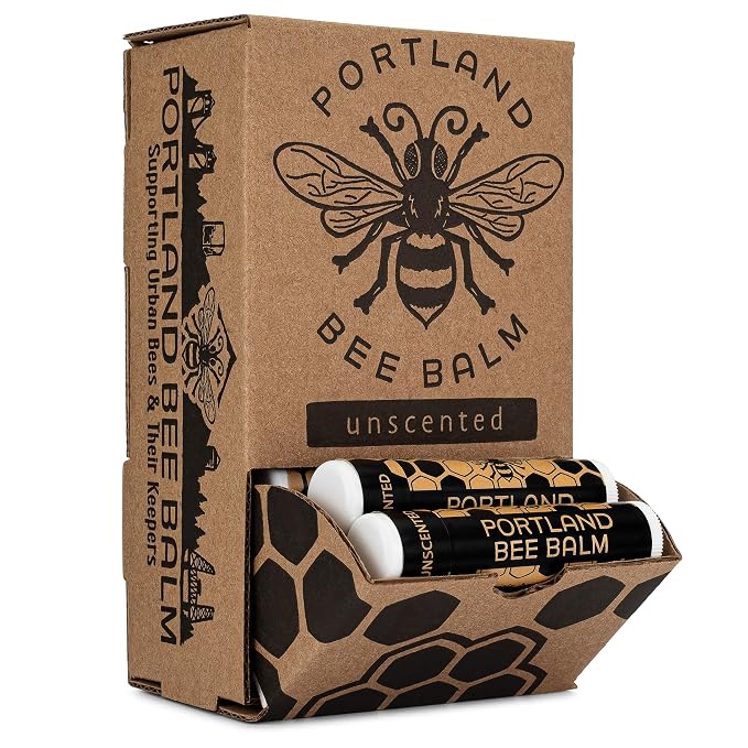Portland Bee Balm All Natural Handmade Beeswax Based Lip Balm, Unscented 24 - Image 2