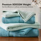 Madison Park 800GSM Bathroom Towel Set of 8 100% Cotton Bath Towel Set - Image 2