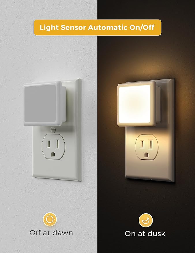 L LOHAS LED Night Lights Plug into Wall 2-Pack, 0.3W Plug in Night Light - Image 3