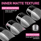 UNA GELLA Short Square & Squoval Nail Tips 216pcs Pre-Etched Short Square Round - Image 7
