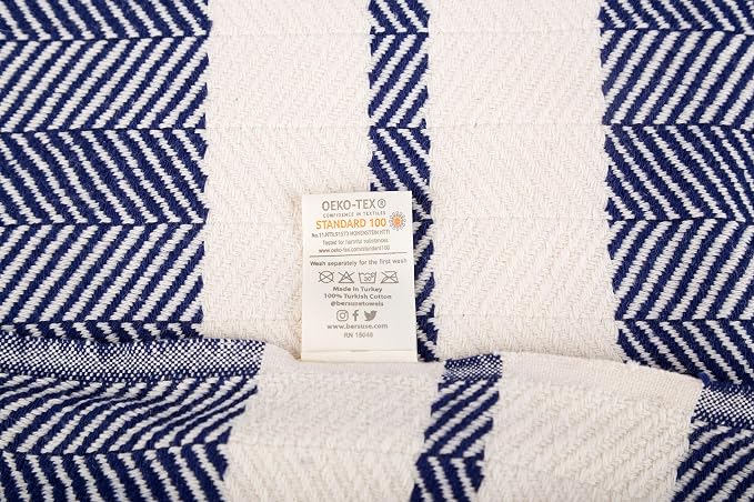 Bersuse 100% Cotton Herringbone XL Throw Blanket - Image 8