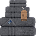 Hawmam Linen Grey 6 Piece Bath Towels Set by HawmamLinen