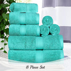 SUPERIOR Egyptian Cotton Pile 8 Piece Towel Set, Includes 2 Bath, 2 Hand - Image 3