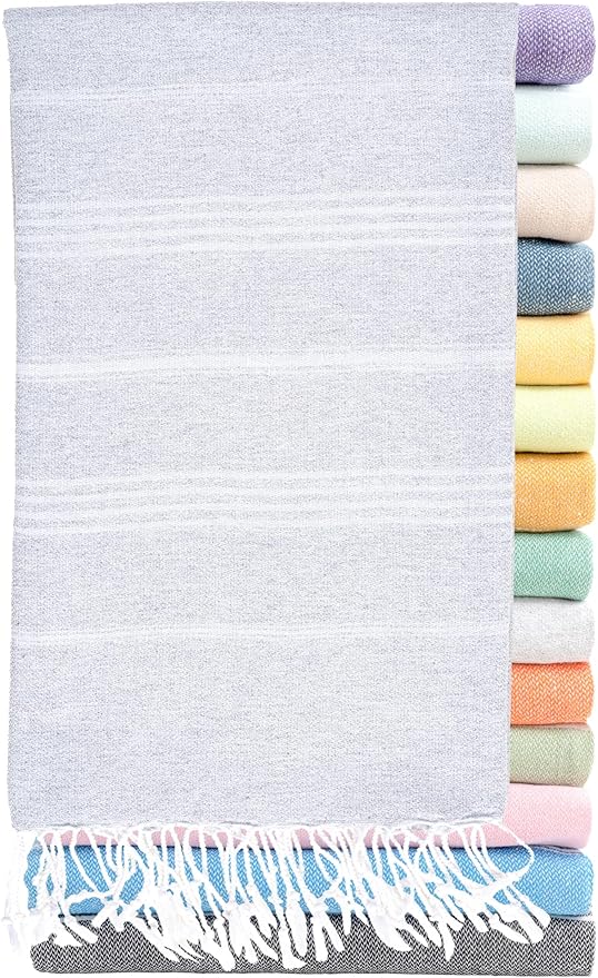 Ray Silver Turkish Beach Towel – 100% Cotton 40x71 Quick Dry Oversized Sand by RaySilver