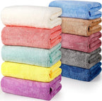 Mixweer 10 Pieces Bath Towel Set, Microfiber Coral Velvet Highly Absorbent by Mixweer