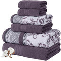 Modern Threads Floral Trail 6-Piece 100% Cotton Towel Set – Reversible Yarn by ModernThreads