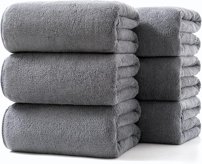 Lumimi Towels 6 Piece Soft Microfiber Bath Towel Set Salon Gym Yoga Travel by Lumimi