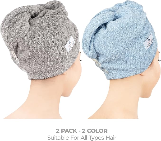 American Soft Linen 100% Cotton Hair Towels - Image 2