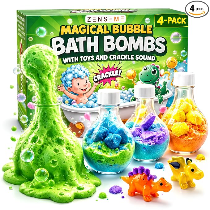 Bath Bombs for Boys with Mini Toy Ducks Inside – Kids Bath Bombs Powder by Zenseme