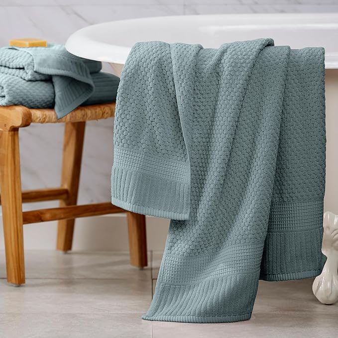 NY Loft 100% Cotton Bath Towel 4 Pack | Super Soft & Absorbent Quick-Dry Bath - Image 8