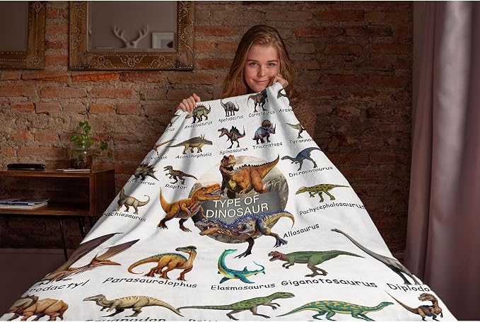 Dinosaur Flannel Fleece Blanket Throw Couch Microfiber Soft Cozy Lightweight - Image 5
