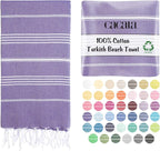 Cacala Lightweight and Thin Turkish Beach Towel 100% Cotton Sand-Free and by CACALA
