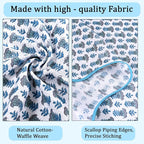 Ridhi Block Print Aquamarine Blue Cotton Spa Towel 27"x54" Set of 2 Handmade - Image 6