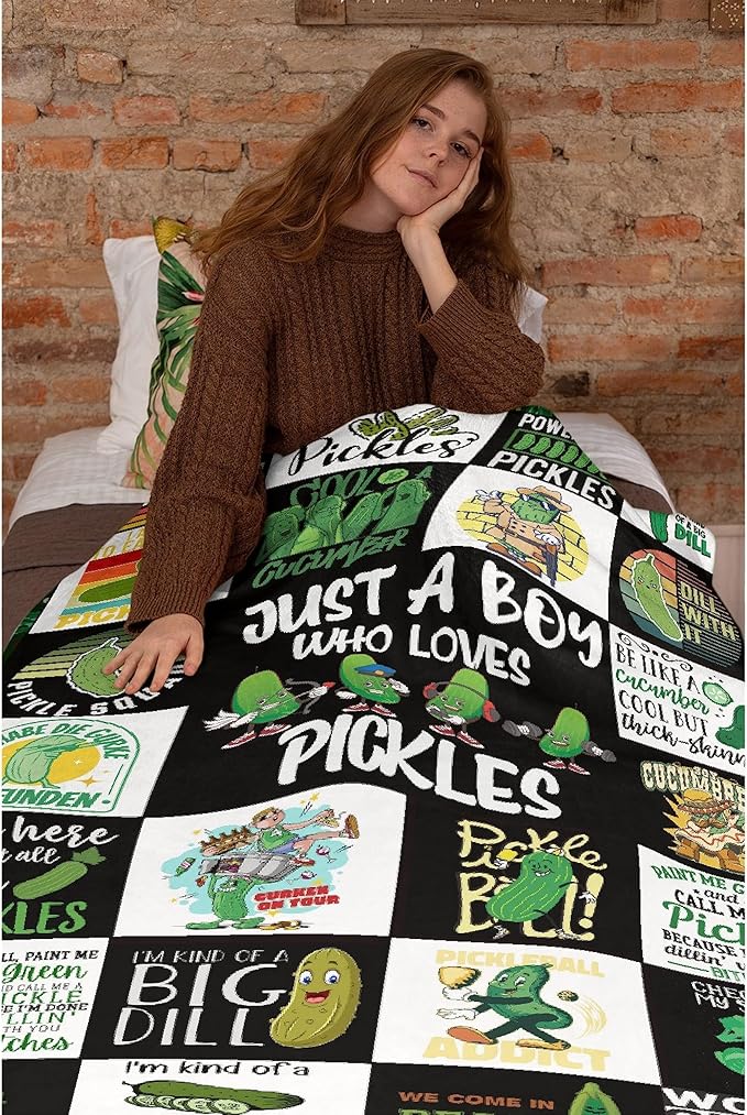 Pickle Flannel Fleece Blanket Throw Couch Microfiber Soft Cozy Lightweight - Image 6