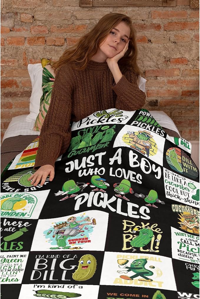Pickle Flannel Fleece Blanket Throw Couch Microfiber Soft Cozy Lightweight - Image 6