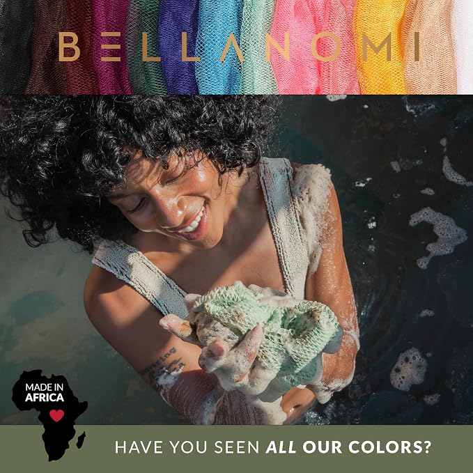 BELLANOMI African Exfoliating Net Sponge, Authentic African Bath Sponge - Image 9