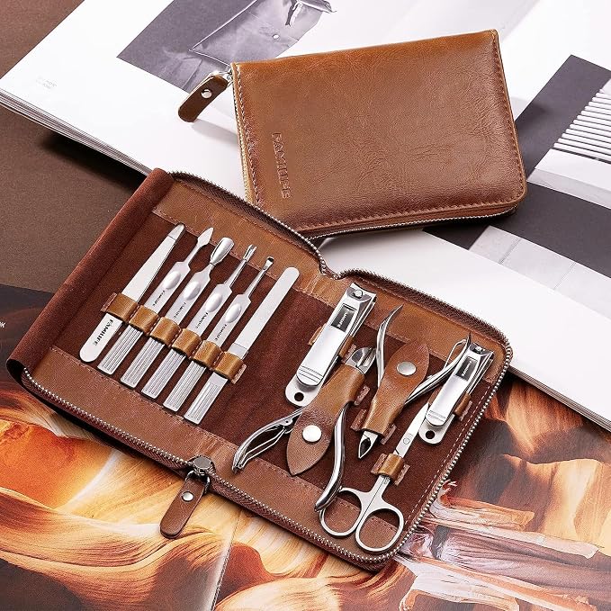 FAMILIFE Manicure Set, Professional Manicure Kit Nail Clippers Set 11 in 1 - Image 10