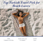 Cacala Lightweight and Thin Turkish Beach Towel 100% Cotton Sand-Free and - Image 3
