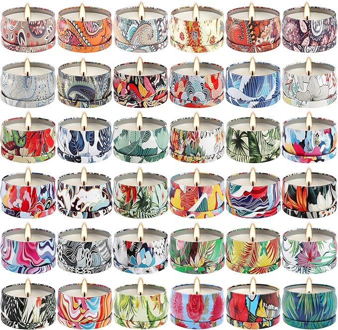 YOROXRG Scented Candles Gifts Set 36 Pack Soy Wax Travel Tin Jar Candles by YOROXRG