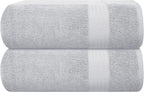 GLAMBURG Premium Cotton Oversized 2 Pack Bath Sheet 35x70-100% Pure Cotton by GLAMBURG