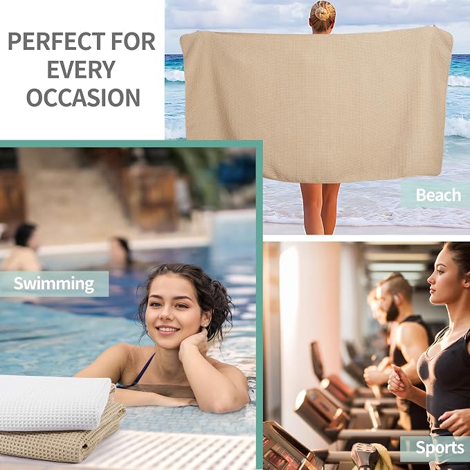 MICROFI New Microfiber Waffle Bath Towels, 2 Pieces, Fast Drying, Lint Free 430 - Image 7